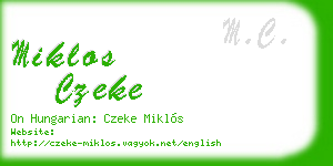 miklos czeke business card
